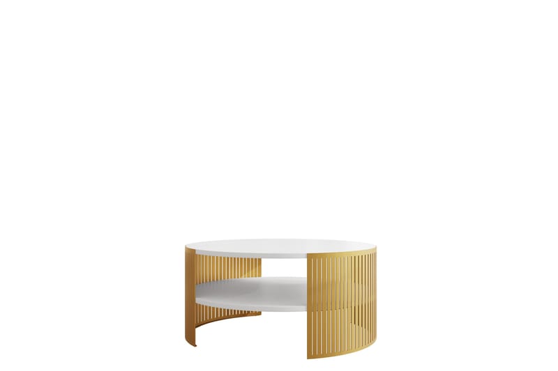 Friend Soffbord 75 cm, Guld/Vit