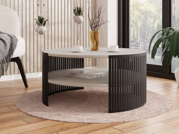 Friend Soffbord 75 cm Rund - Svart|beige - Möbler - Vardagsrum - Soffbord & vardagsrumsbord - Soffbord