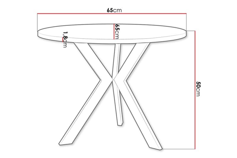 Froma 65 cm Runt Soffbord med Korsade Ben i Mörkt Trä - Brun|Svart - Möbler - Vardagsrum - Soffbord & vardagsrumsbord - Soffbord