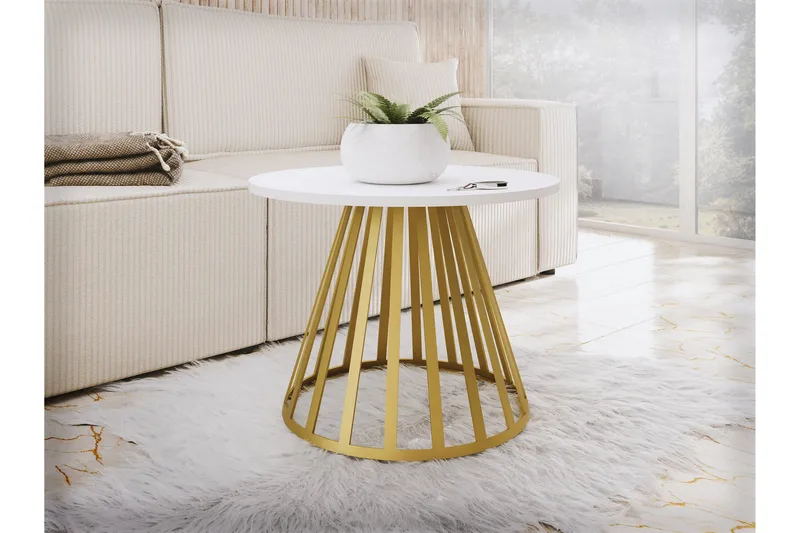 Frosty Soffbord 58 cm - Guld/Vit - Möbler - Vardagsrum - Soffbord & vardagsrumsbord - Soffbord