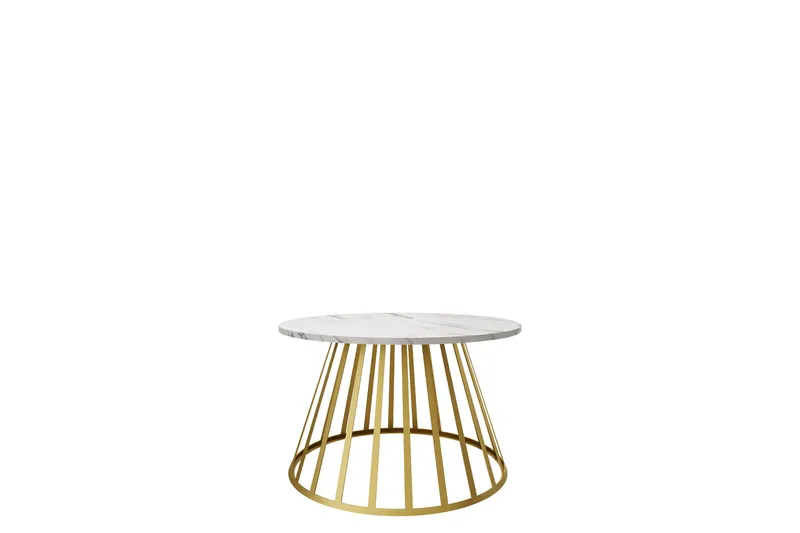 Frosty Soffbord 75 cm, Guld/Ljusgrå
