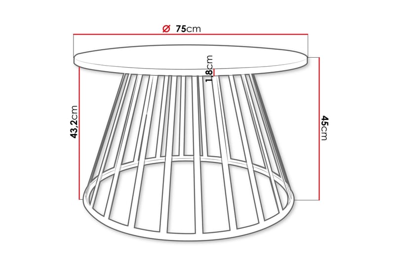 Frosty Soffbord 75 cm - Guld/Vit - Möbler - Vardagsrum - Soffbord & vardagsrumsbord - Soffbord