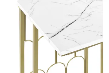 Fuller Rektangulärt Soffbord 30 cm i Marmor med Metallstativ - Vit - Möbler - Vardagsrum - Soffbord & vardagsrumsbord - Soffbord