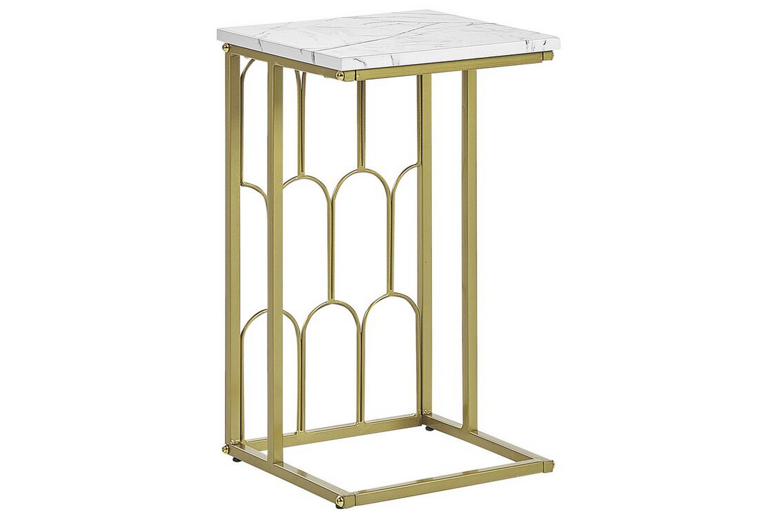 fuller soffbord 30 cm - vit/guld