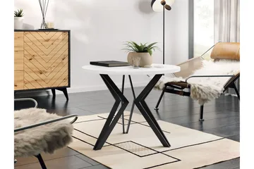 Gaddi 65 cm Runt Soffbord i Trä med Målat Trä - Vit|Svart - Möbler - Vardagsrum - Soffbord & vardagsrumsbord - Soffbord