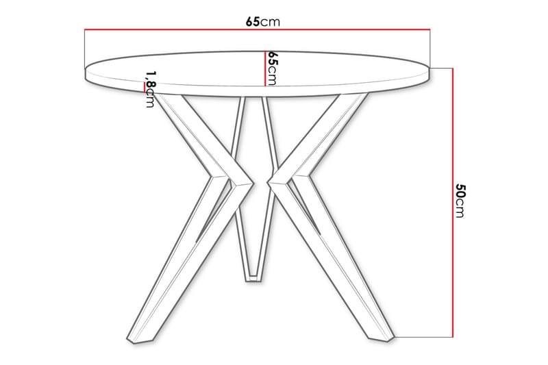 Gaddi 65 cm Runt Soffbord i Trä med Målat Trä - Vit|Svart - Möbler - Vardagsrum - Soffbord & vardagsrumsbord - Soffbord