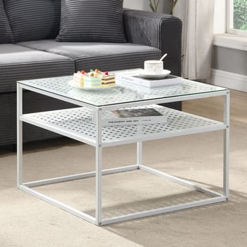 Galaro Soffbord 60 cm - Transparent och matt vit - Möbler - Vardagsrum - Soffbord & vardagsrumsbord - Soffbord