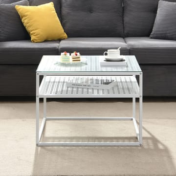 Galaro Soffbord 60 cm - Transparent och matt vit - Möbler - Vardagsrum - Soffbord & vardagsrumsbord - Soffbord