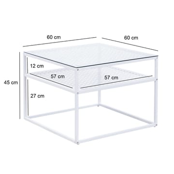 Galaro Soffbord 60 cm - Transparent och matt vit - Möbler - Vardagsrum - Soffbord & vardagsrumsbord - Soffbord