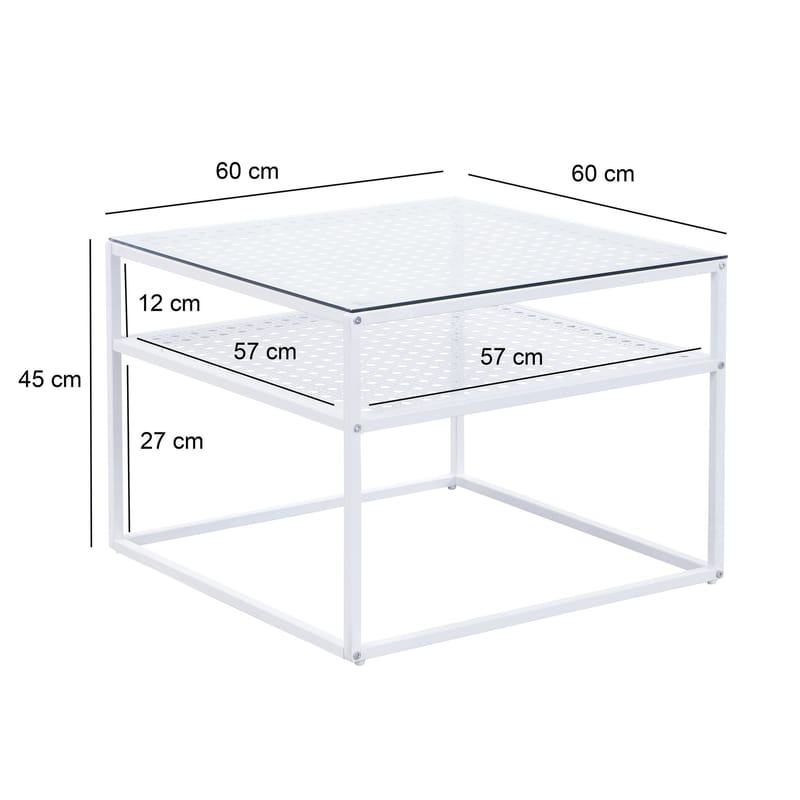 Galaro Soffbord 60 cm - Transparent och matt vit - Möbler - Vardagsrum - Soffbord & vardagsrumsbord - Soffbord