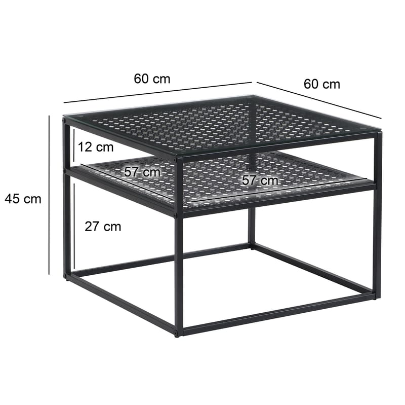 Galaro Soffbord 60 cm - Transparent och mattsvart - Möbler - Vardagsrum - Soffbord & vardagsrumsbord - Soffbord