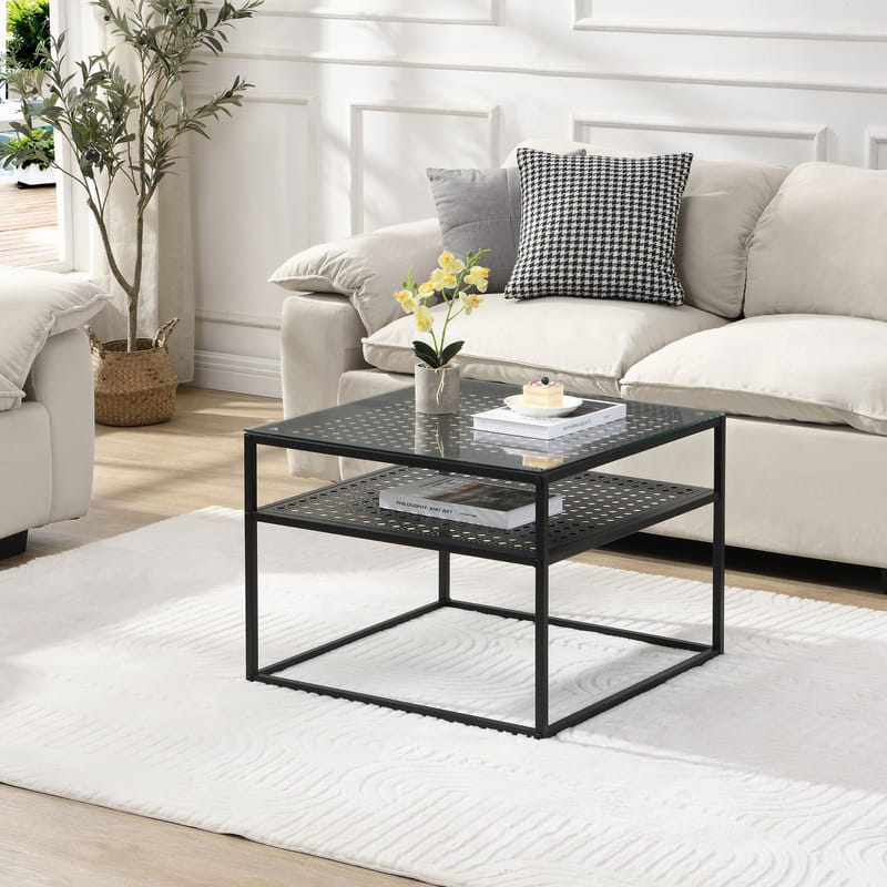 Galaro Soffbord 60 cm - Transparent och mattsvart - Möbler - Vardagsrum - Soffbord & vardagsrumsbord - Soffbord