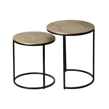Galela Satsbord 40 cm Set om 2 - Guld och svart - Möbler - Vardagsrum - Soffbord & vardagsrumsbord - Satsbord