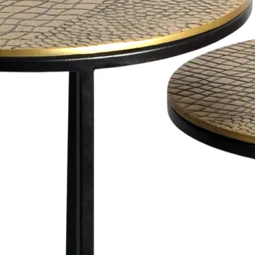Galela Satsbord 40 cm Set om 2 - Guld och svart - Möbler - Vardagsrum - Soffbord & vardagsrumsbord - Satsbord