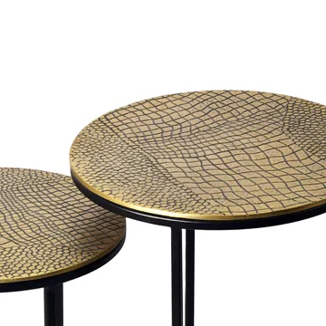Galela Satsbord 40 cm Set om 2 - Guld och svart - Möbler - Vardagsrum - Soffbord & vardagsrumsbord - Satsbord