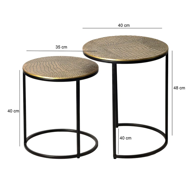 Galela Satsbord 40 cm Set om 2 - Guld och svart - Möbler - Vardagsrum - Soffbord & vardagsrumsbord - Satsbord