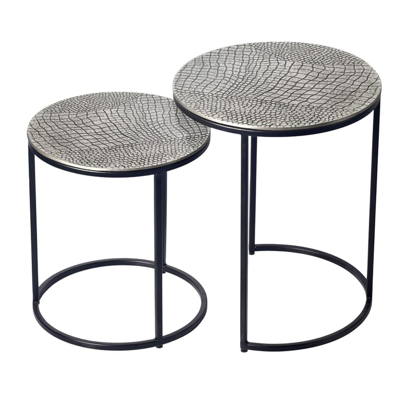 Galela Satsbord 40 cm Set om 2 - Silver och svart - Möbler - Vardagsrum - Soffbord & vardagsrumsbord - Satsbord