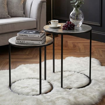 Galela Satsbord 40 cm Set om 2 - Silver och svart - Möbler - Vardagsrum - Soffbord & vardagsrumsbord - Satsbord
