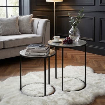 Galela Satsbord 40 cm Set om 2 - Silver och svart - Möbler - Vardagsrum - Soffbord & vardagsrumsbord - Satsbord