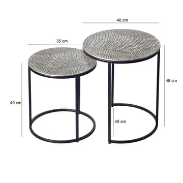 Galela Satsbord 40 cm Set om 2 - Silver och svart - Möbler - Vardagsrum - Soffbord & vardagsrumsbord - Satsbord
