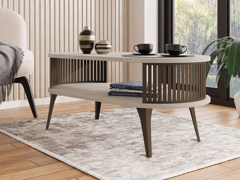 Galia Soffbord 100 cm Oval - Beige|brun - Möbler - Vardagsrum - Soffbord & vardagsrumsbord - Soffbord