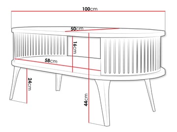 Galia Soffbord 100 cm Oval - Beige|brun - Möbler - Vardagsrum - Soffbord & vardagsrumsbord - Soffbord