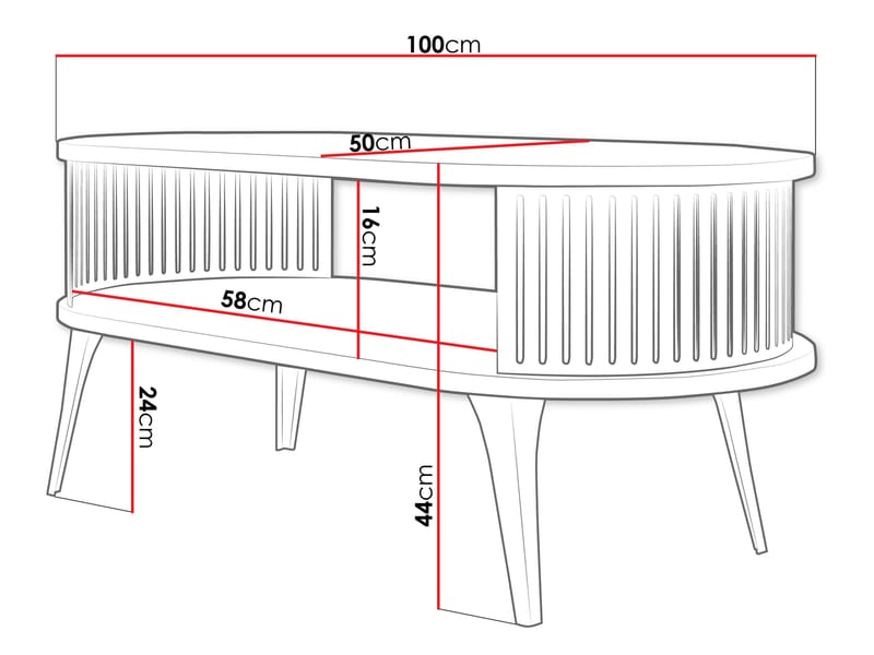 Galia Soffbord 100 cm Oval - Beige|brun - Möbler - Vardagsrum - Soffbord & vardagsrumsbord - Soffbord