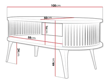Galia Soffbord 100 cm Oval - Brun - Möbler - Vardagsrum - Soffbord & vardagsrumsbord - Soffbord