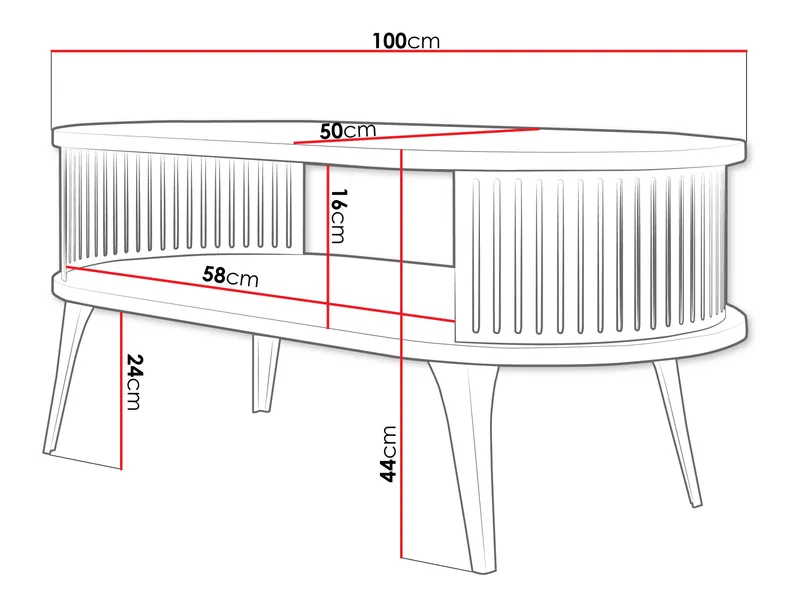 Galia soffbord 100x44 cm - Svart, valnöt - Möbler - Vardagsrum - Soffbord & vardagsrumsbord - Soffbord