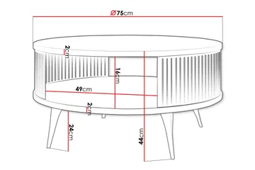 Galia Soffbord 75 cm - Guld/Svart - Möbler - Vardagsrum - Soffbord & vardagsrumsbord - Soffbord