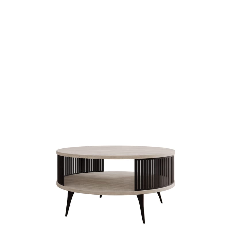 Galia Soffbord 75 cm Rund, Beige|svart