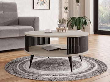 Galia Soffbord 75 cm Rund - Beige|svart - Möbler - Vardagsrum - Soffbord & vardagsrumsbord - Soffbord