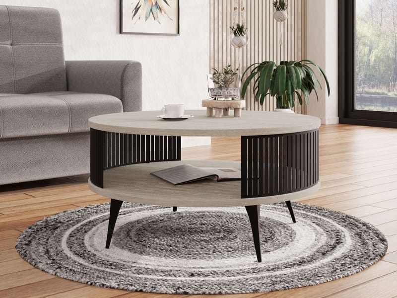 Galia Soffbord 75 cm Rund - Beige|svart - Möbler - Vardagsrum - Soffbord & vardagsrumsbord - Soffbord