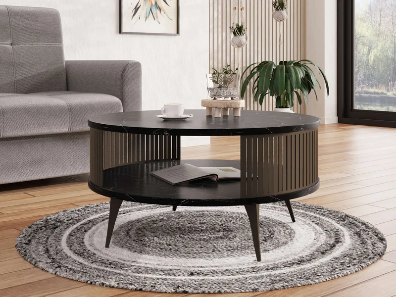 Galia Soffbord 75 cm Rund - Svart|brun - Möbler - Vardagsrum - Soffbord & vardagsrumsbord - Soffbord