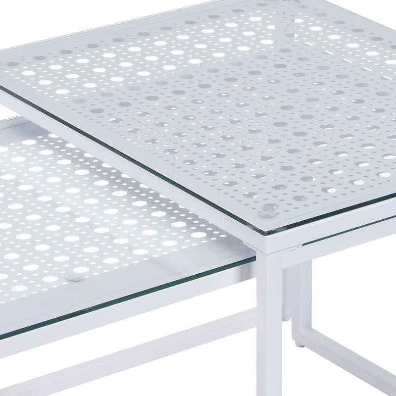 Galilo Satsbord 100 cm Set om 2 - Transparent och matt vit - Möbler - Vardagsrum - Soffbord & vardagsrumsbord - Soffbord