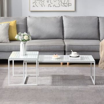 Galilo Satsbord 100 cm Set om 2 - Transparent och matt vit - Möbler - Vardagsrum - Soffbord & vardagsrumsbord - Soffbord