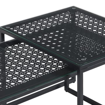 Galilo Satsbord 100 cm Set om 2 - Transparent och mattsvart - Möbler - Vardagsrum - Soffbord & vardagsrumsbord - Soffbord
