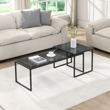 Galilo Satsbord 100 cm Set om 2 - Transparent och mattsvart - Möbler - Vardagsrum - Soffbord & vardagsrumsbord - Soffbord