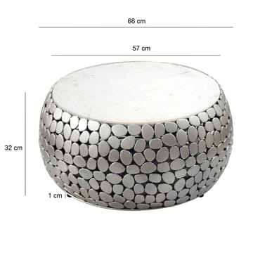 Galino Soffbord 66 cm - vit och silver - Möbler - Vardagsrum - Soffbord & vardagsrumsbord - Soffbord