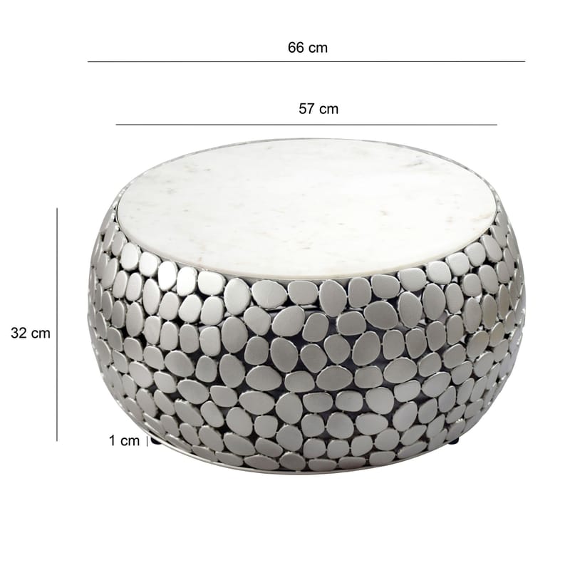 Galino Soffbord 66 cm - vit och silver - Möbler - Vardagsrum - Soffbord & vardagsrumsbord - Soffbord