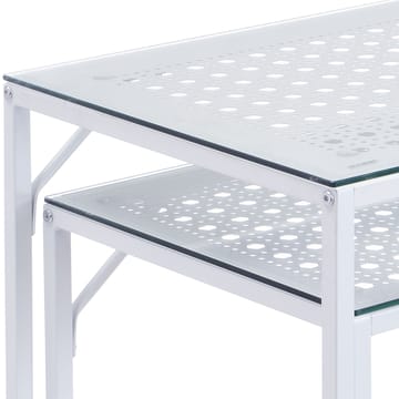 Galora Konsolbord 100 cm Set om 2 - Transparent och matt vit - Möbler - Vardagsrum - Soffbord & vardagsrumsbord - Satsbord