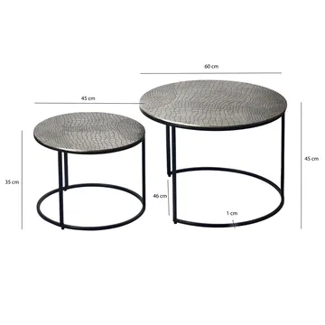 Galova Soffbord 60 cm Set om 2 - Guld och svart - Möbler - Vardagsrum - Soffbord & vardagsrumsbord - Soffbord