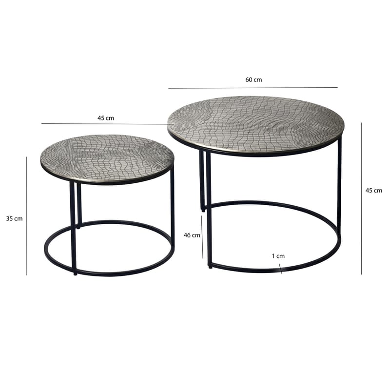 Galova Soffbord 60 cm Set om 2 - Guld och svart - Möbler - Vardagsrum - Soffbord & vardagsrumsbord - Soffbord