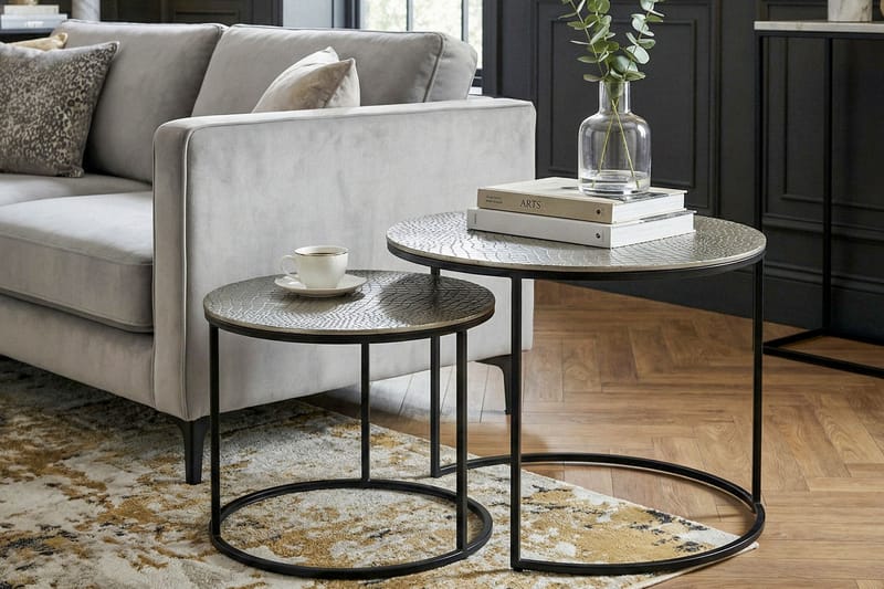 Galova Soffbord 60 cm Set om 2 - Guld och svart - Möbler - Vardagsrum - Soffbord & vardagsrumsbord - Soffbord