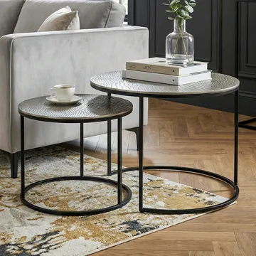 Galova Soffbord 60 cm Set om 2 - Guld och svart - Möbler - Vardagsrum - Soffbord & vardagsrumsbord - Soffbord