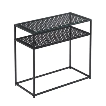 Galuna Konsolbord 80 cm - Transparent och mattsvart - Möbler - Vardagsrum - Soffbord & vardagsrumsbord - Avlastningsbord & konsolbord