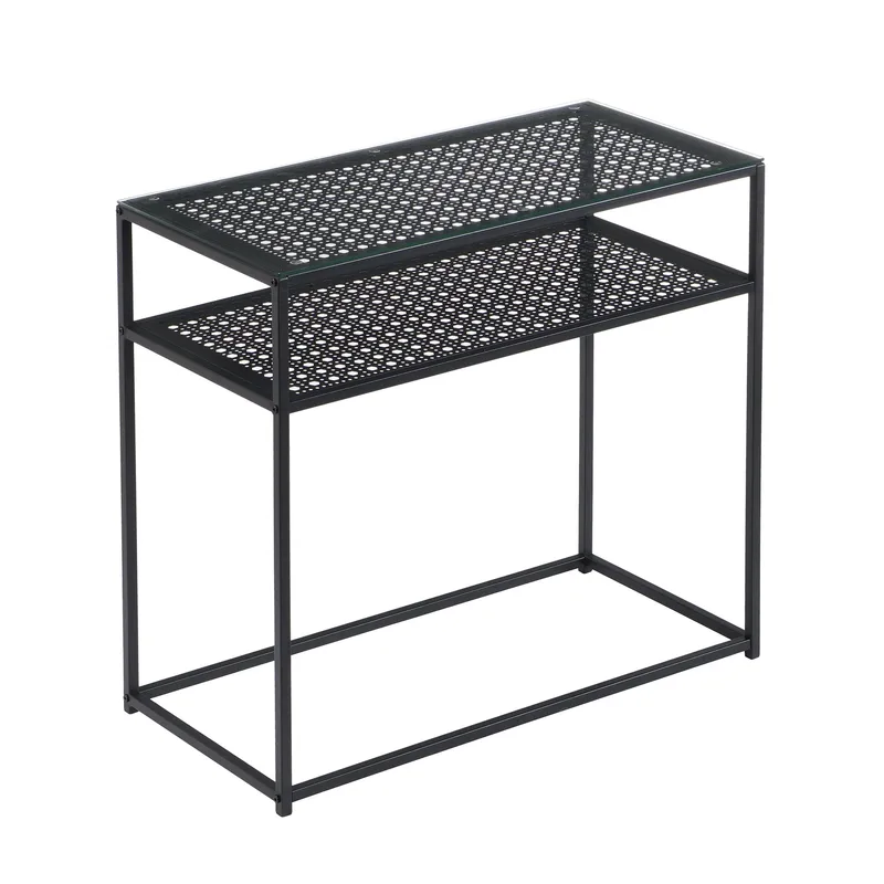 Galuna Konsolbord 80 cm - Transparent och mattsvart - Möbler - Vardagsrum - Soffbord & vardagsrumsbord - Avlastningsbord & konsolbord