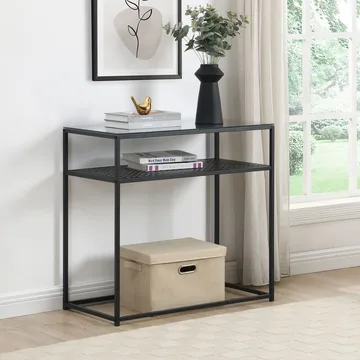 Galuna Konsolbord 80 cm - Transparent och mattsvart - Möbler - Vardagsrum - Soffbord & vardagsrumsbord - Avlastningsbord & konsolbord