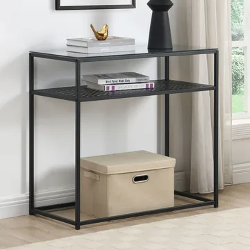 Galuna Konsolbord 80 cm - Transparent och mattsvart - Möbler - Vardagsrum - Soffbord & vardagsrumsbord - Avlastningsbord & konsolbord