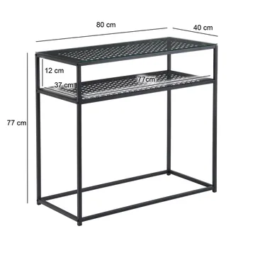 Galuna Konsolbord 80 cm - Transparent och mattsvart - Möbler - Vardagsrum - Soffbord & vardagsrumsbord - Avlastningsbord & konsolbord